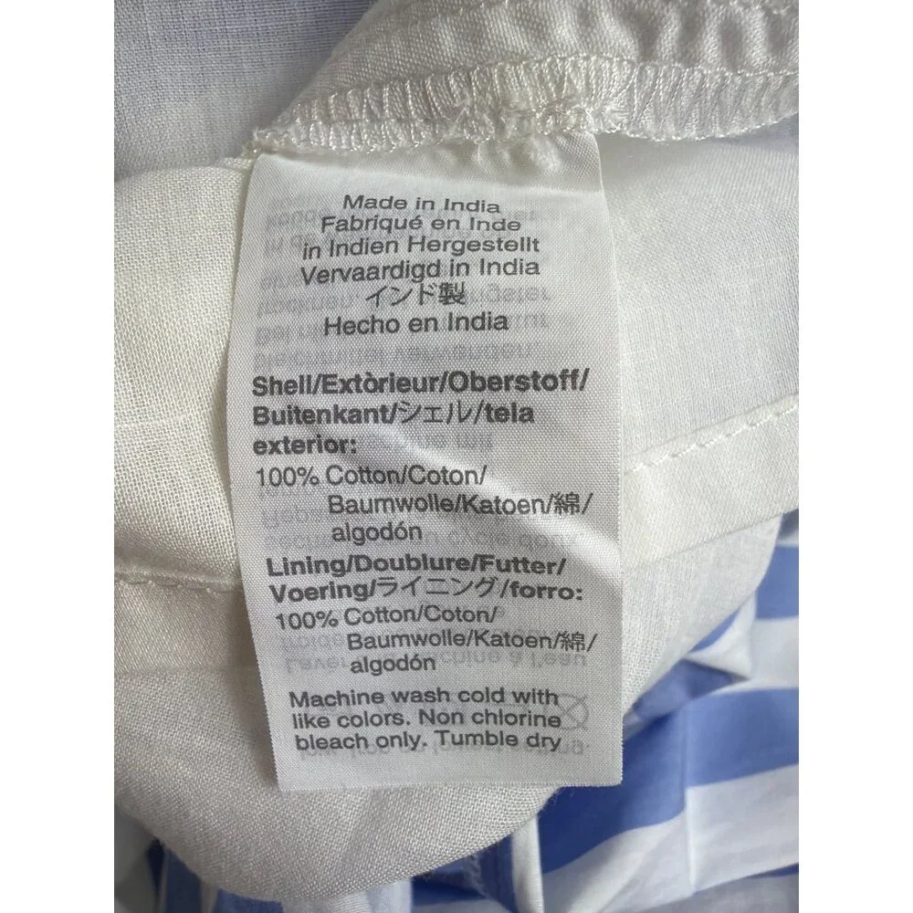 J.Crew Striped Tiered Cotton Dress XL Blue & White - Picture 6 of 16
